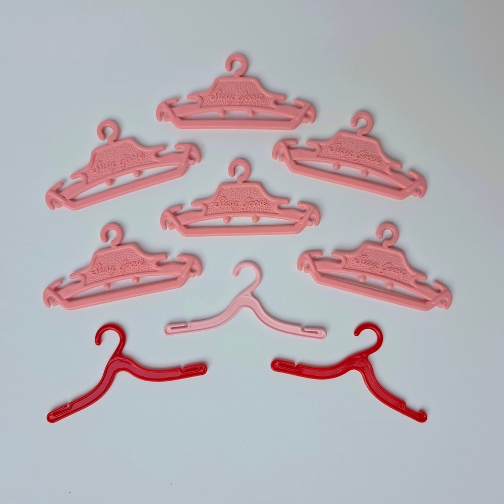 Vintage Barbie Susy Goose Hangers Pink Red Lot 9 Pink Clothing Hangers